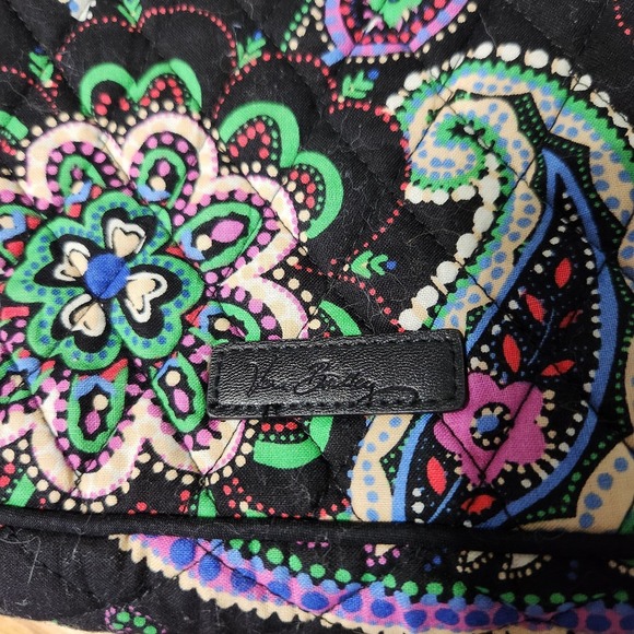 Vera Bradley Kiev Paisley Triple Zip Hipster Crossbody Shoulder Bag Black EUC - Picture 9 of 9